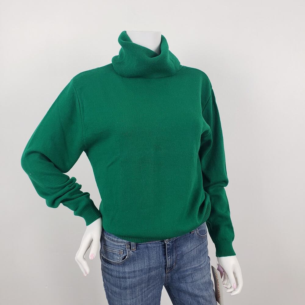 Vintage 80s Pendleton Wool Green Turtleneck Sweater NWT